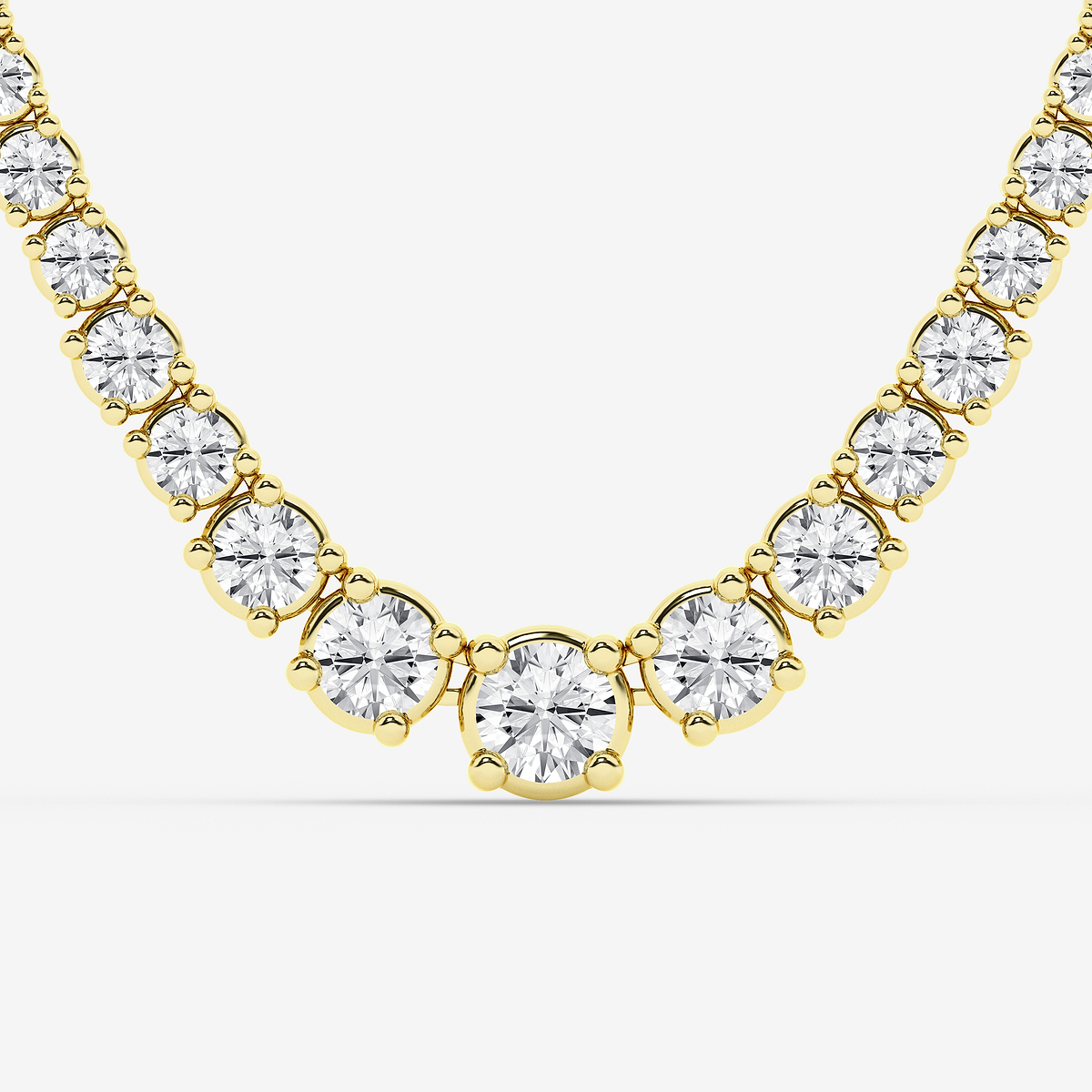 Additional Image 1 for  20 ctw Round Lab Grown Diamond Four Prong Graduated Tennis Necklace
